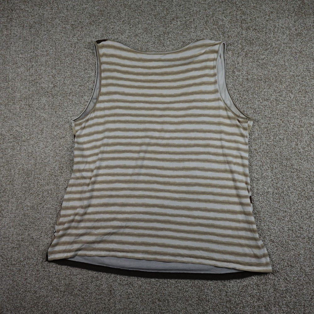 CJ Banks Womens 1X Brown Tan Floral Tie Dye Striped Cowl Neck Sleeveless Top - Picture 4 of 5
